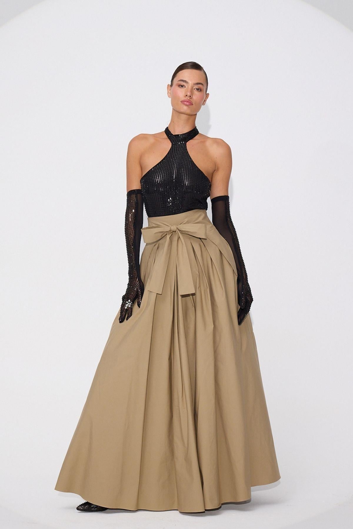The Reform Maxi Skirt Beige
