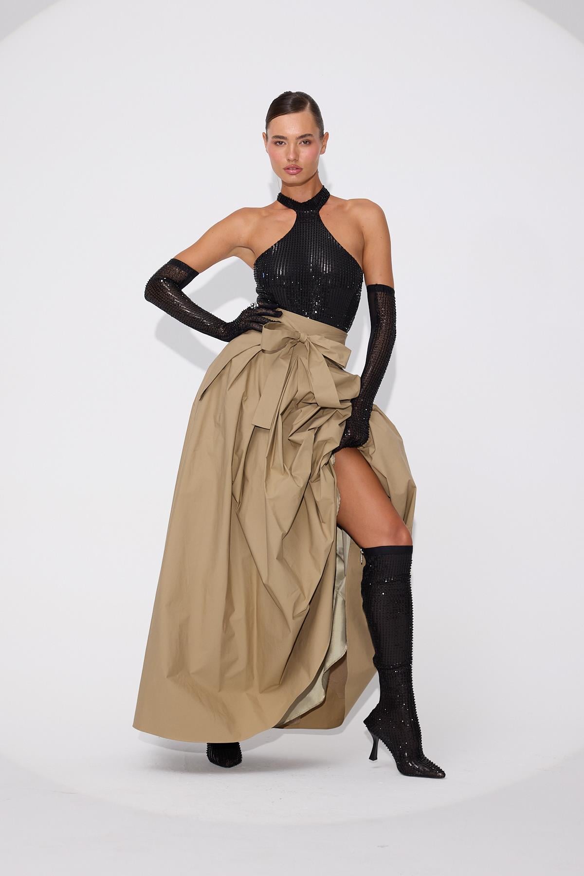 The Reform Maxi Skirt Beige
