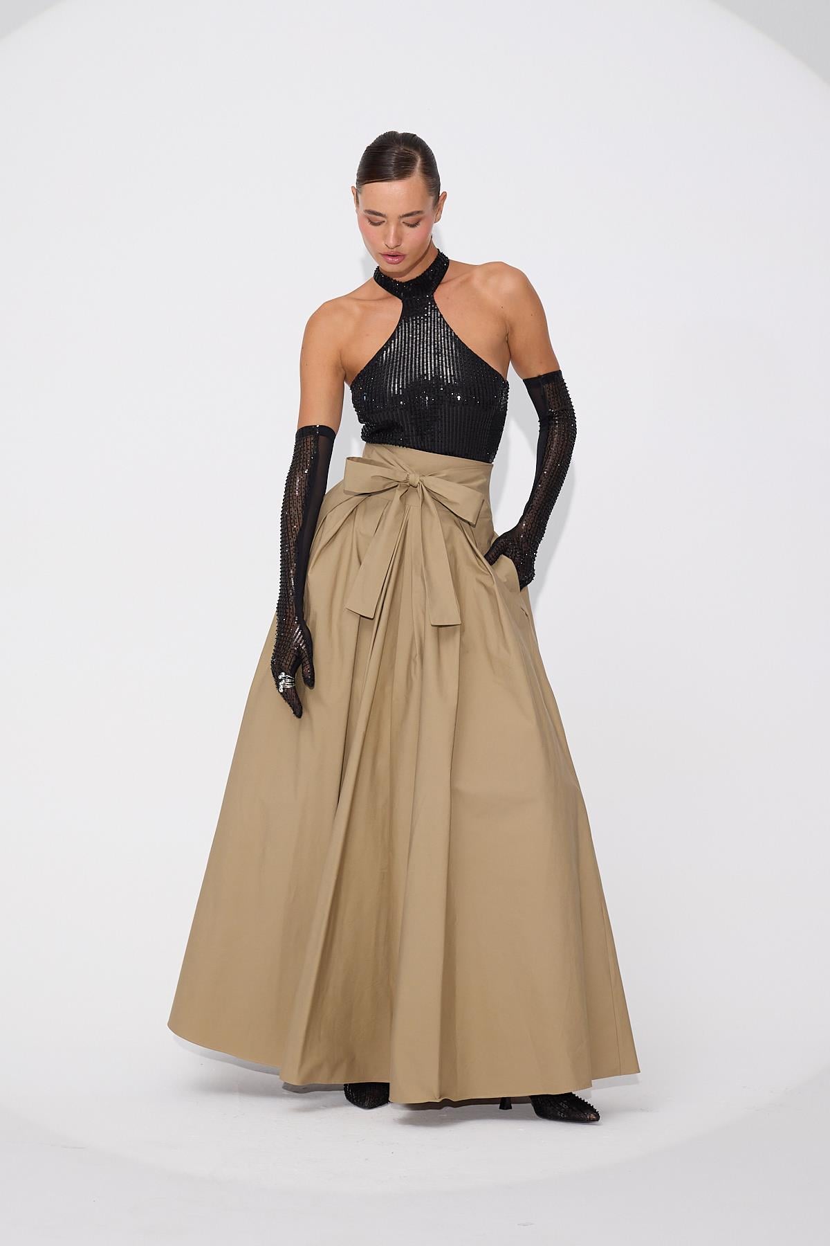 The Reform Maxi Skirt Beige