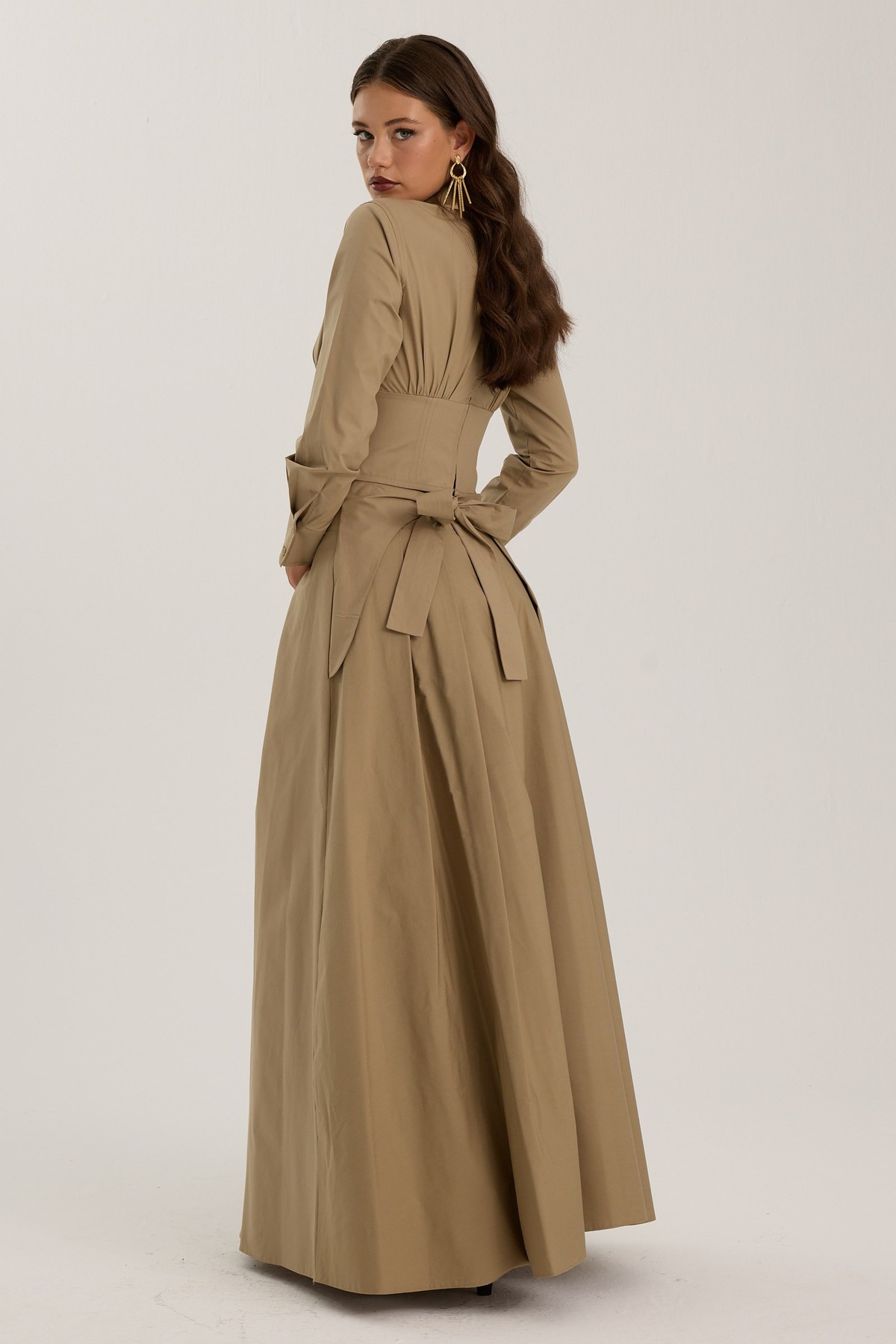 The Reform Maxi Skirt Bronze Brown