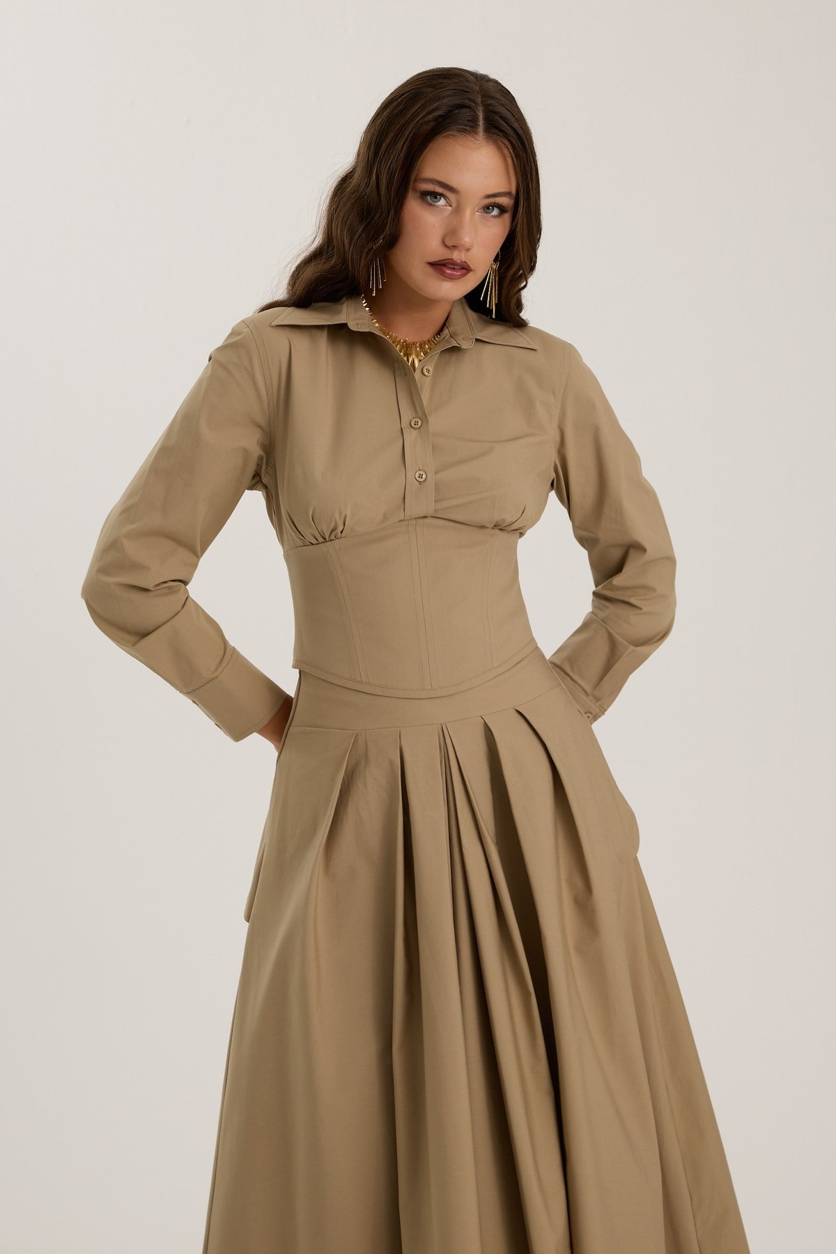 The Reform Maxi Skirt Bronze Brown
