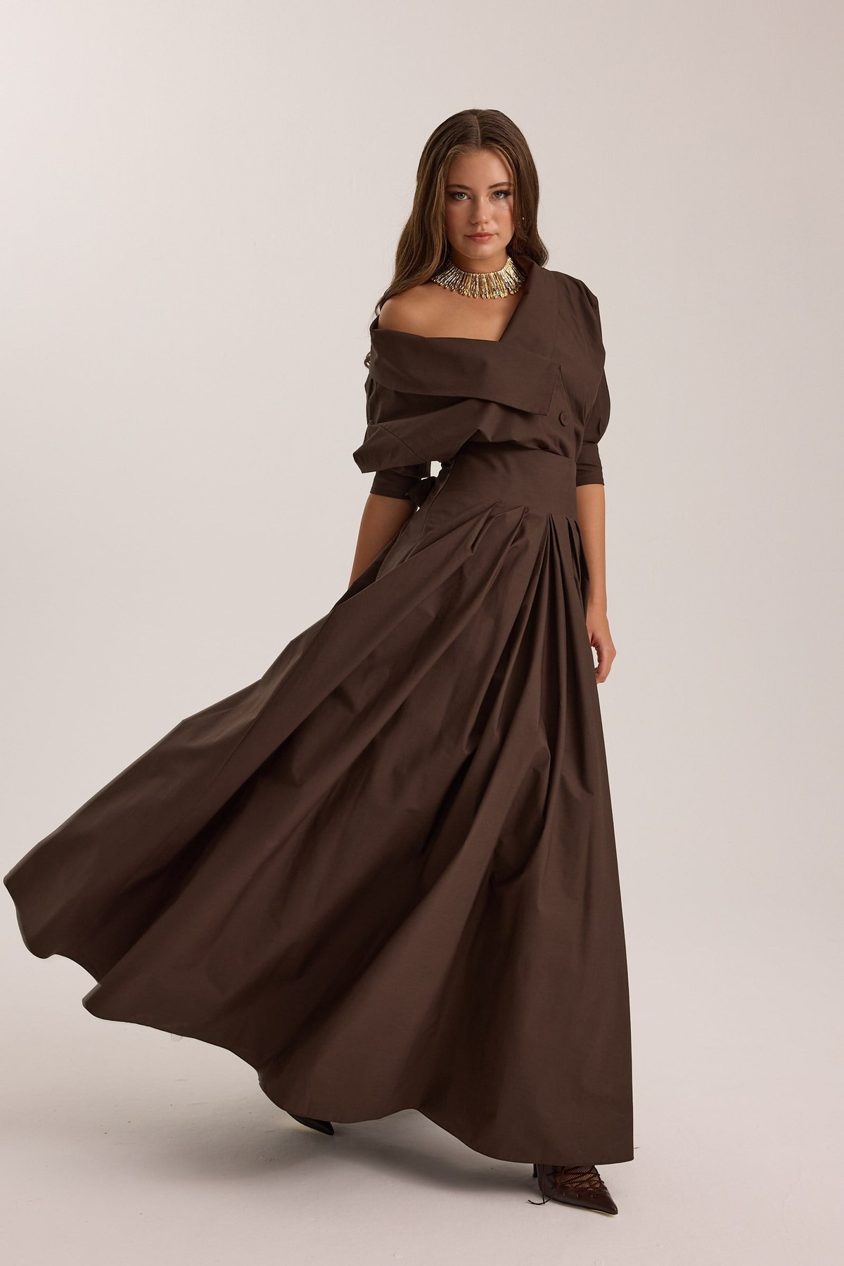 The Reform Maxi Skirt Brown