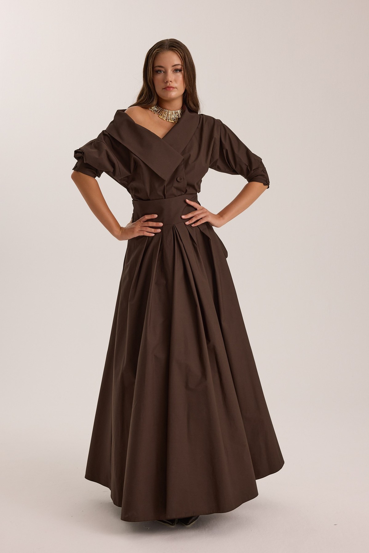 The Reform Maxi Skirt Brown