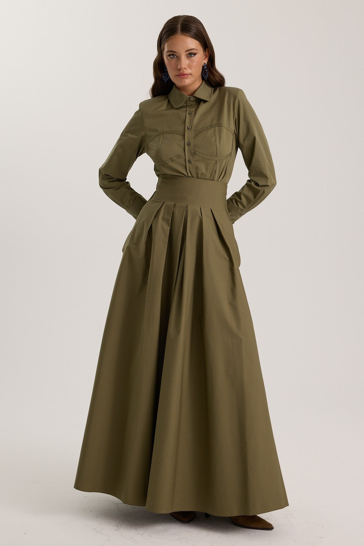 The Reform Maxi Skirt Khaki
