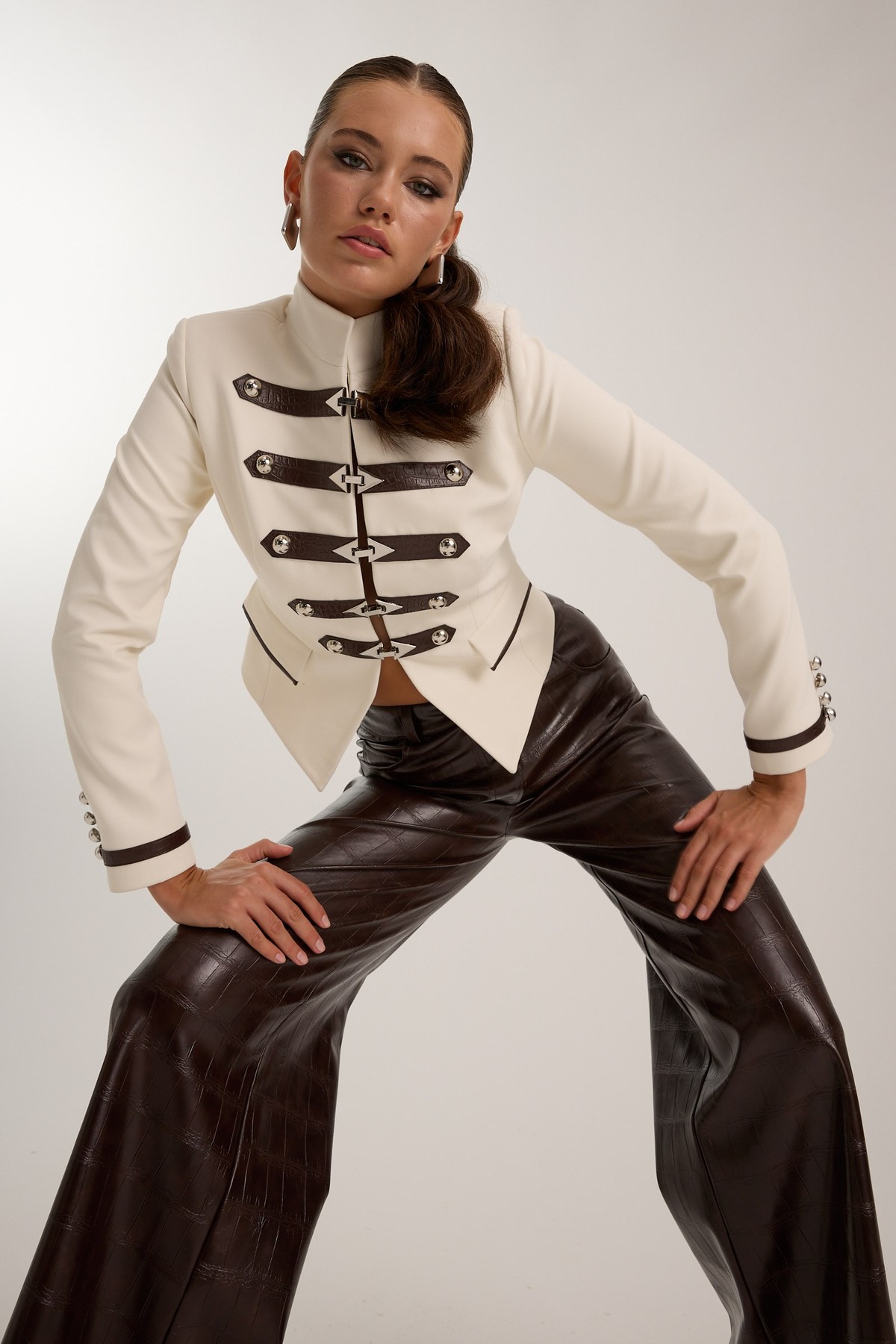 The Reign Croco Pant Brown