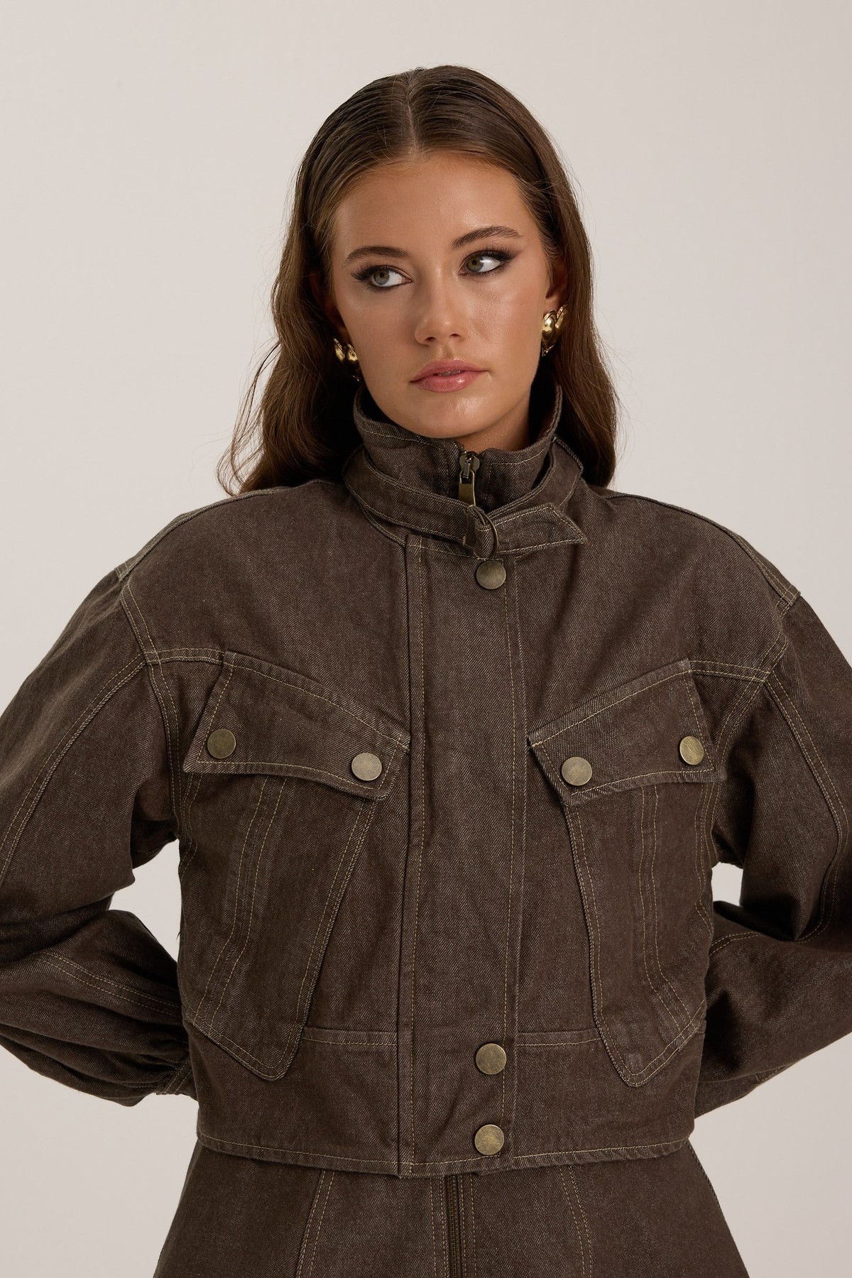 The Stand Denim Jacket CHOCOLATE
