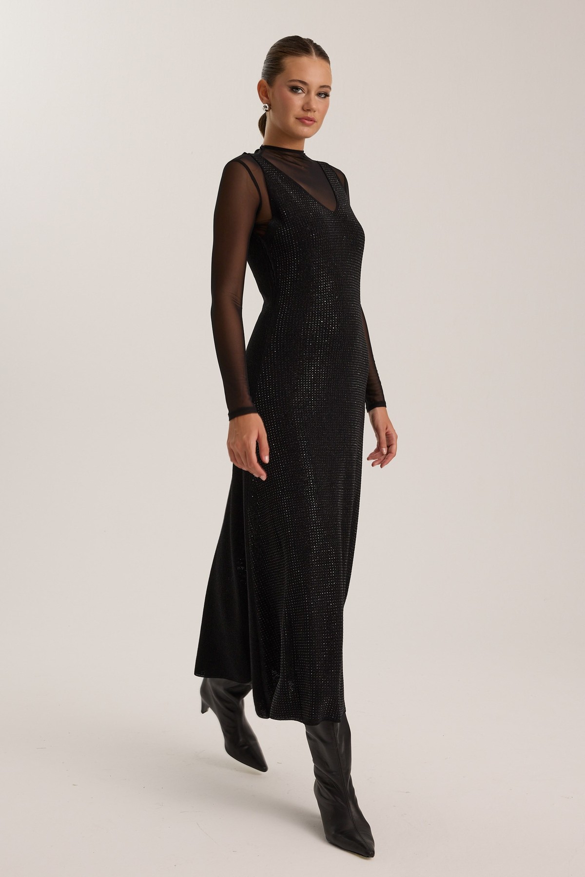 The Stardust Knit Maxi Dress Black