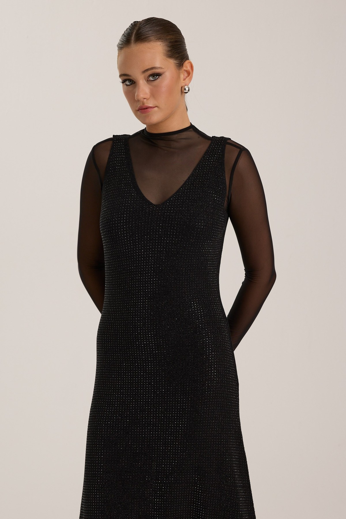 The Stardust Knit Maxi Dress Black