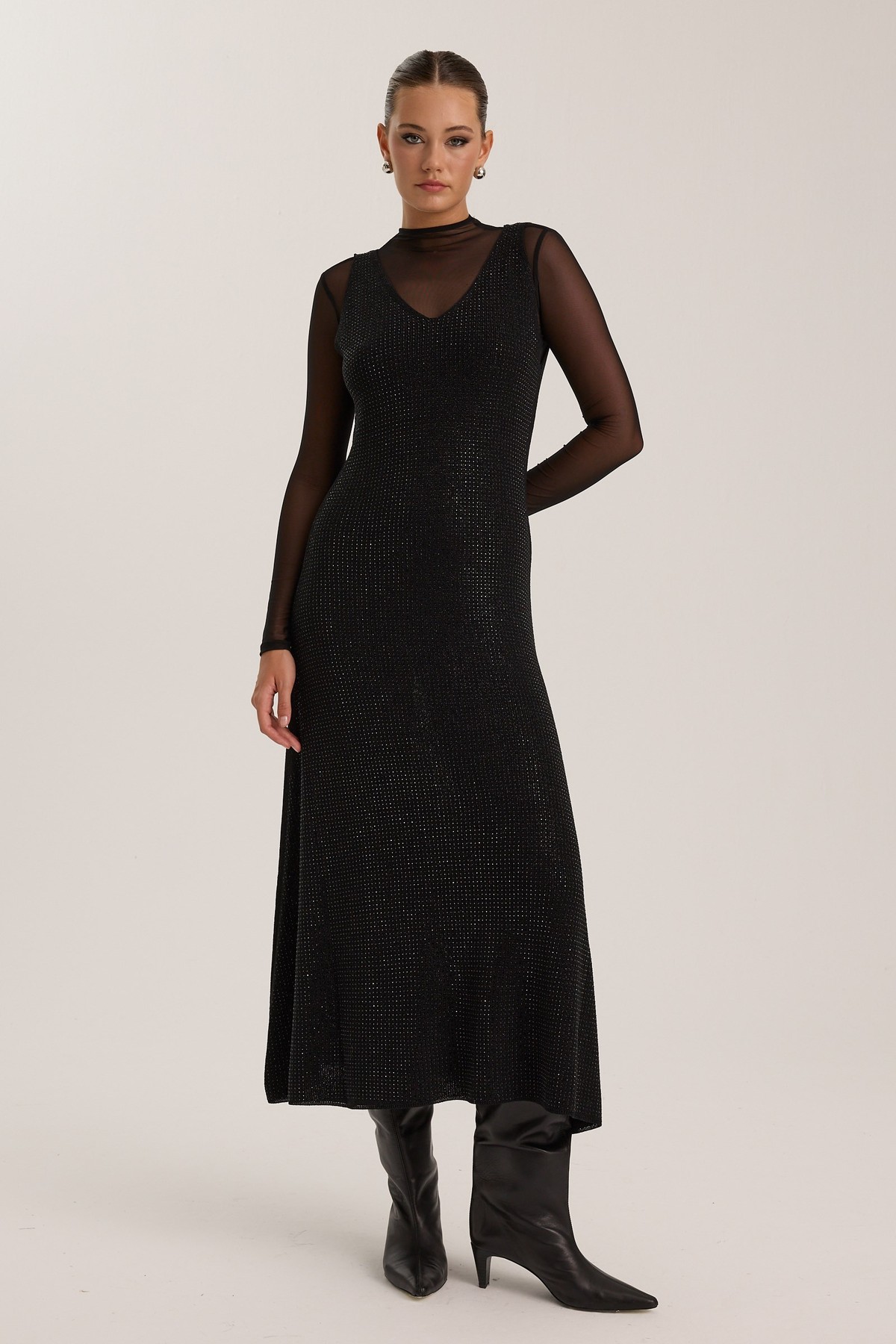 The Stardust Knit Maxi Dress Black