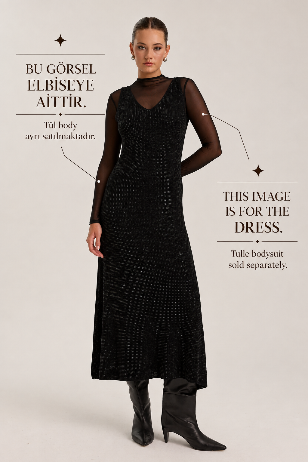 The Stardust Knit Maxi Dress Black