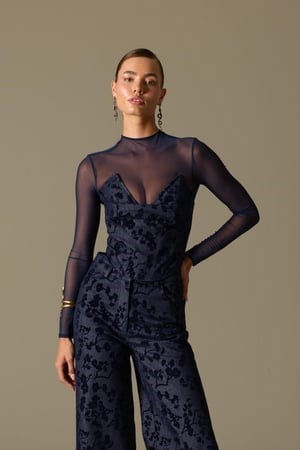 The Whisper Blouse Dark Blue
