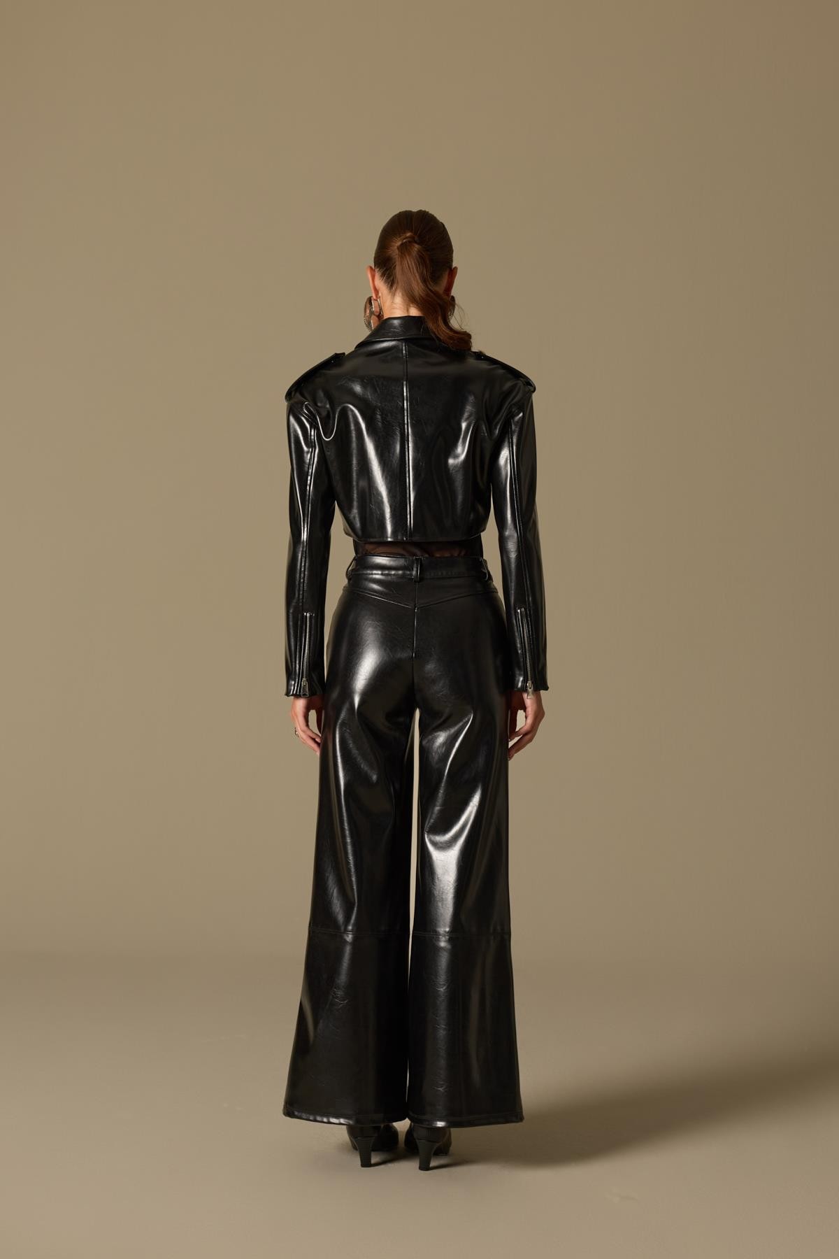 Timeless Chic Faux Leather Jacket Black