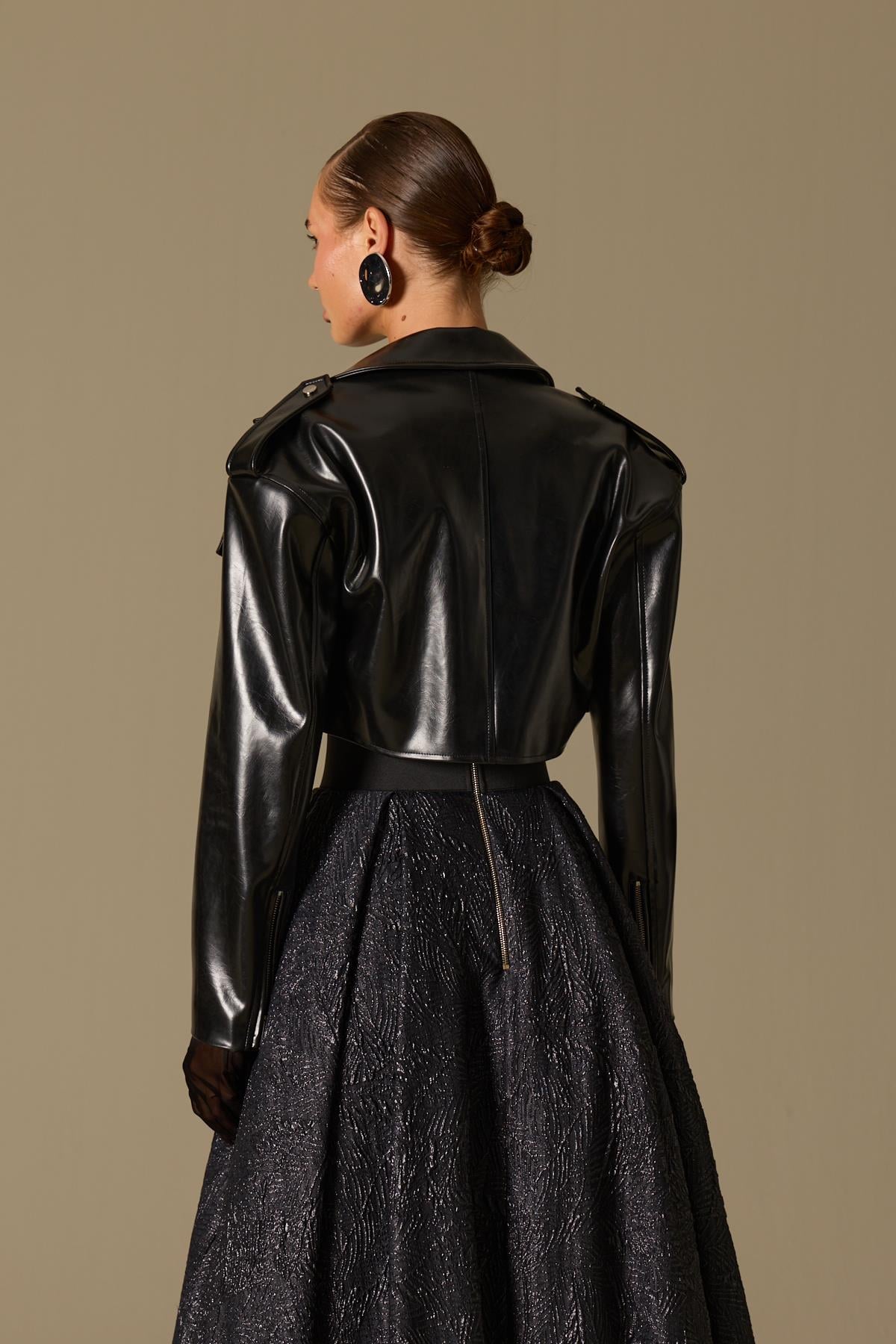 Timeless Chic Faux Leather Jacket Black