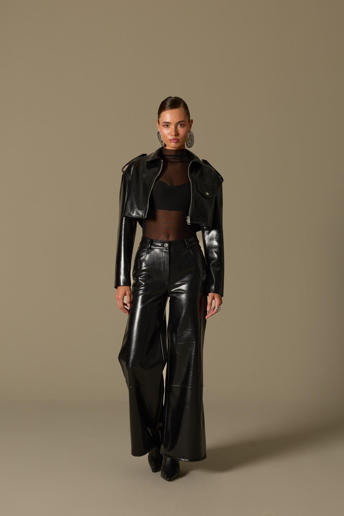 Timeless Chic Faux Leather Pants Black