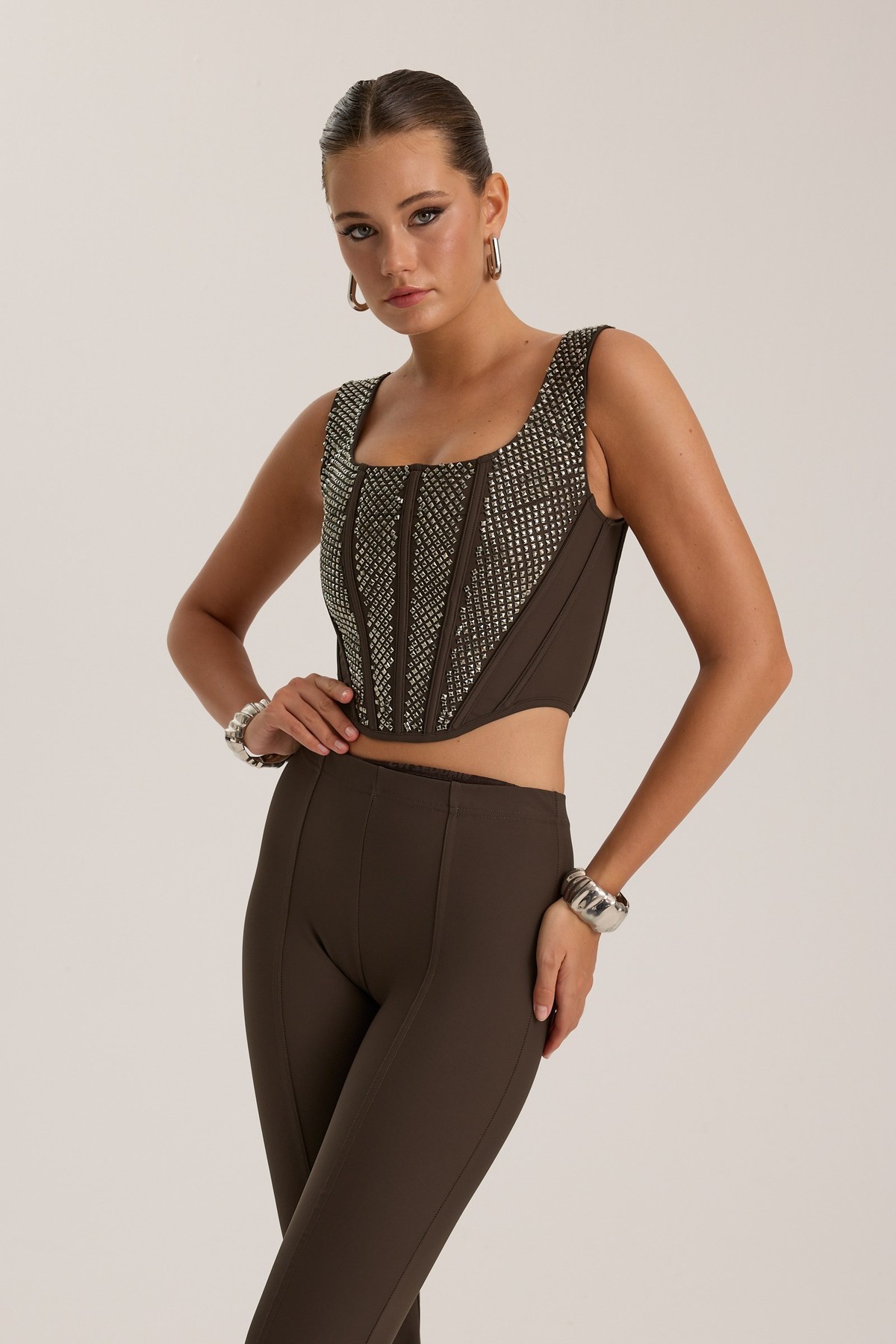 Tyla Winter Lycra Leggings Brown