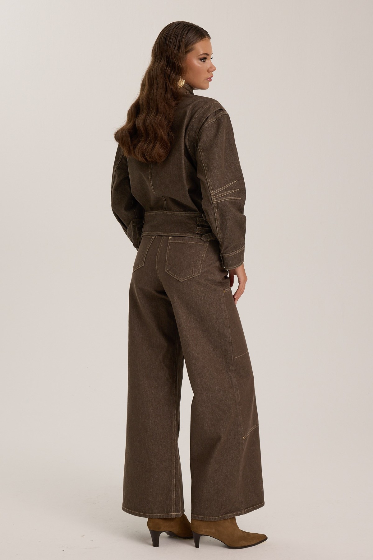 Urban Core Denim Jacket Brown