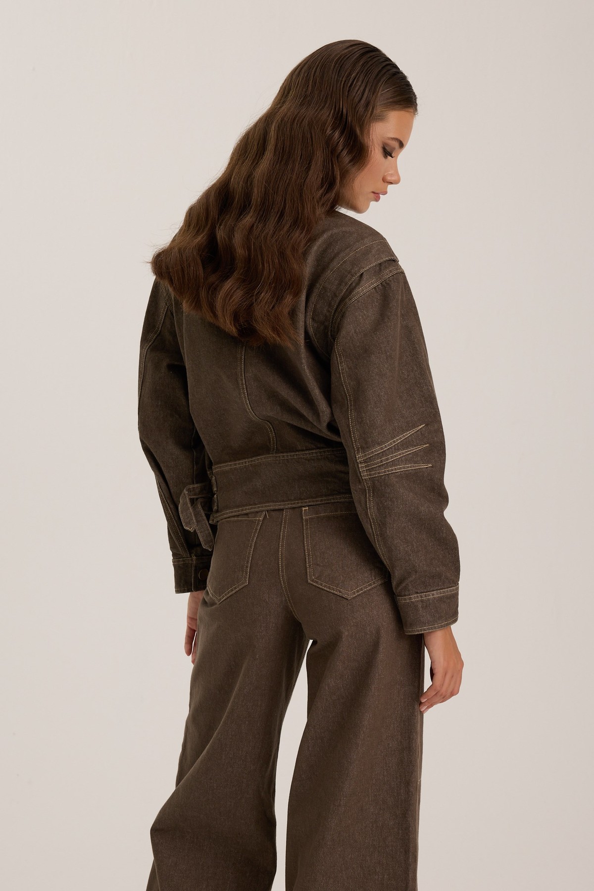 Urban Core Denim Jacket Brown