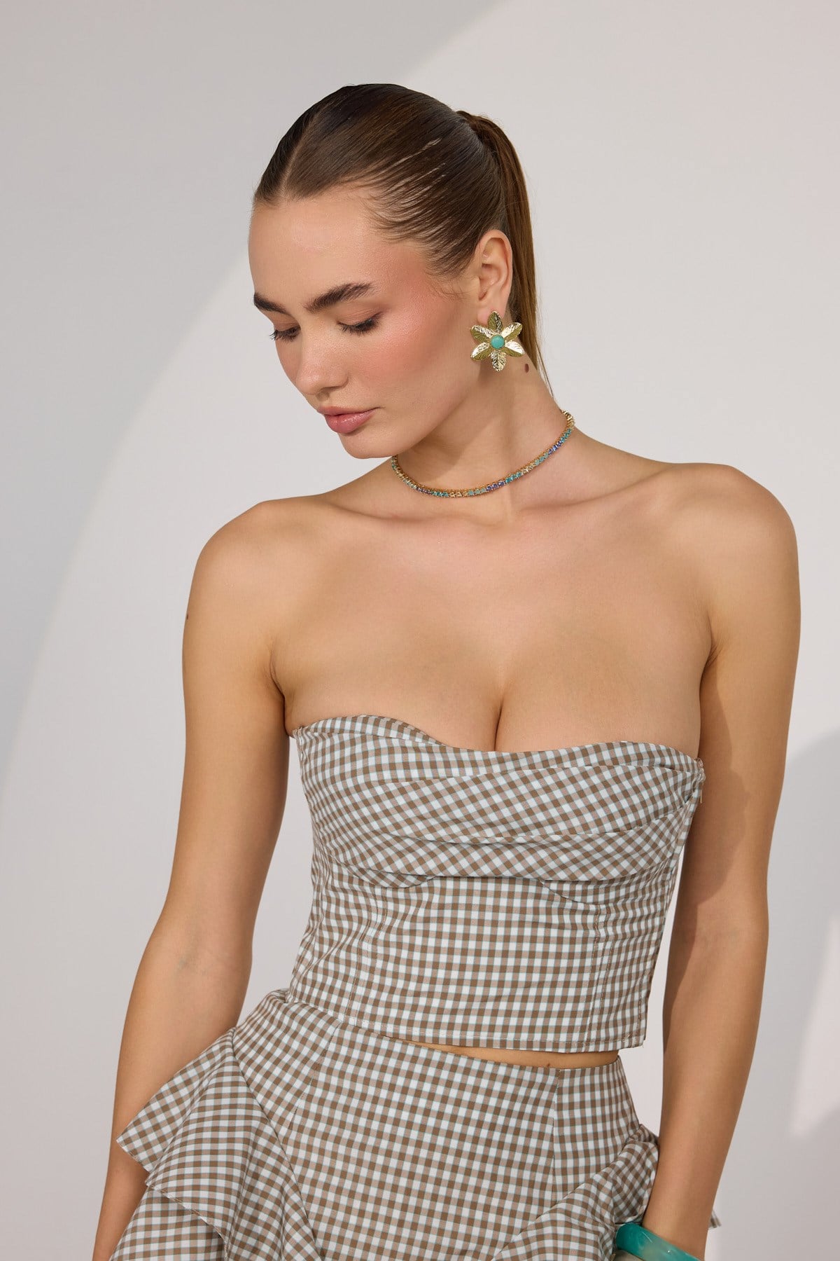 Vichy Muse Bustier Bronze Brown