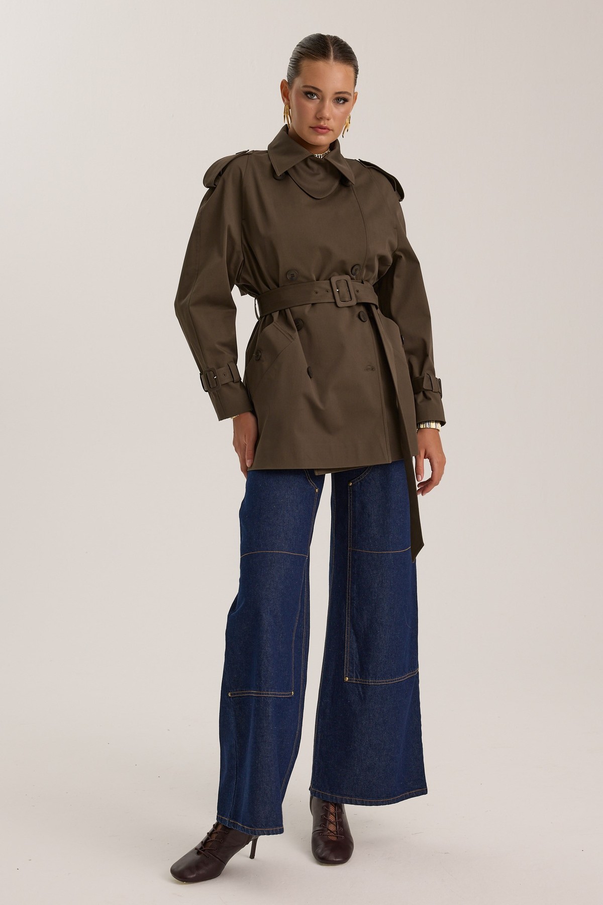 Western Chic Denim Pants DARK BLUE
