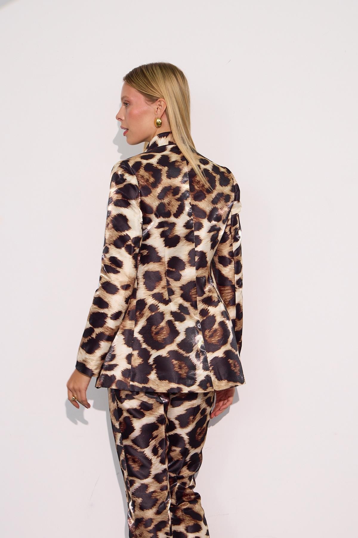 Wild Shine Blazer Ceket Leopar