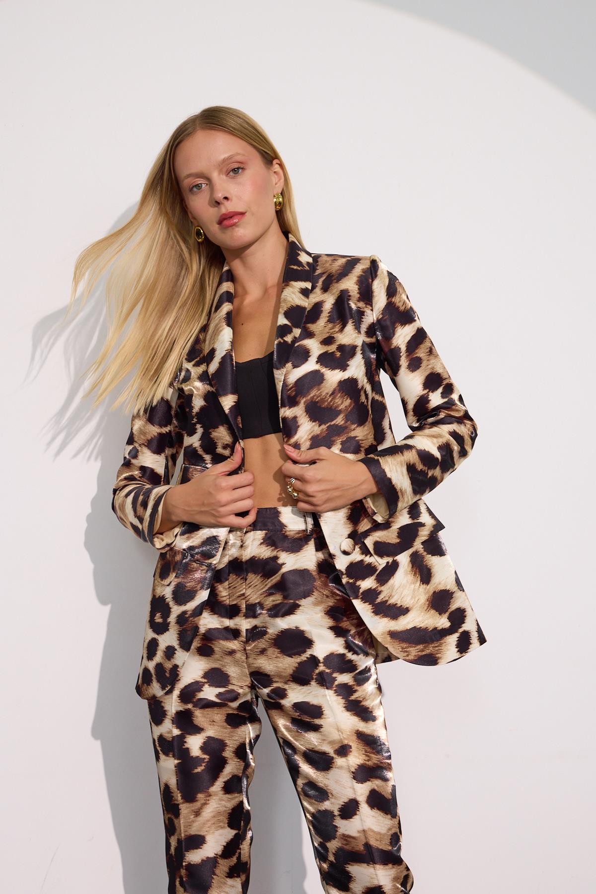 Wild Shine Blazer Ceket Leopar