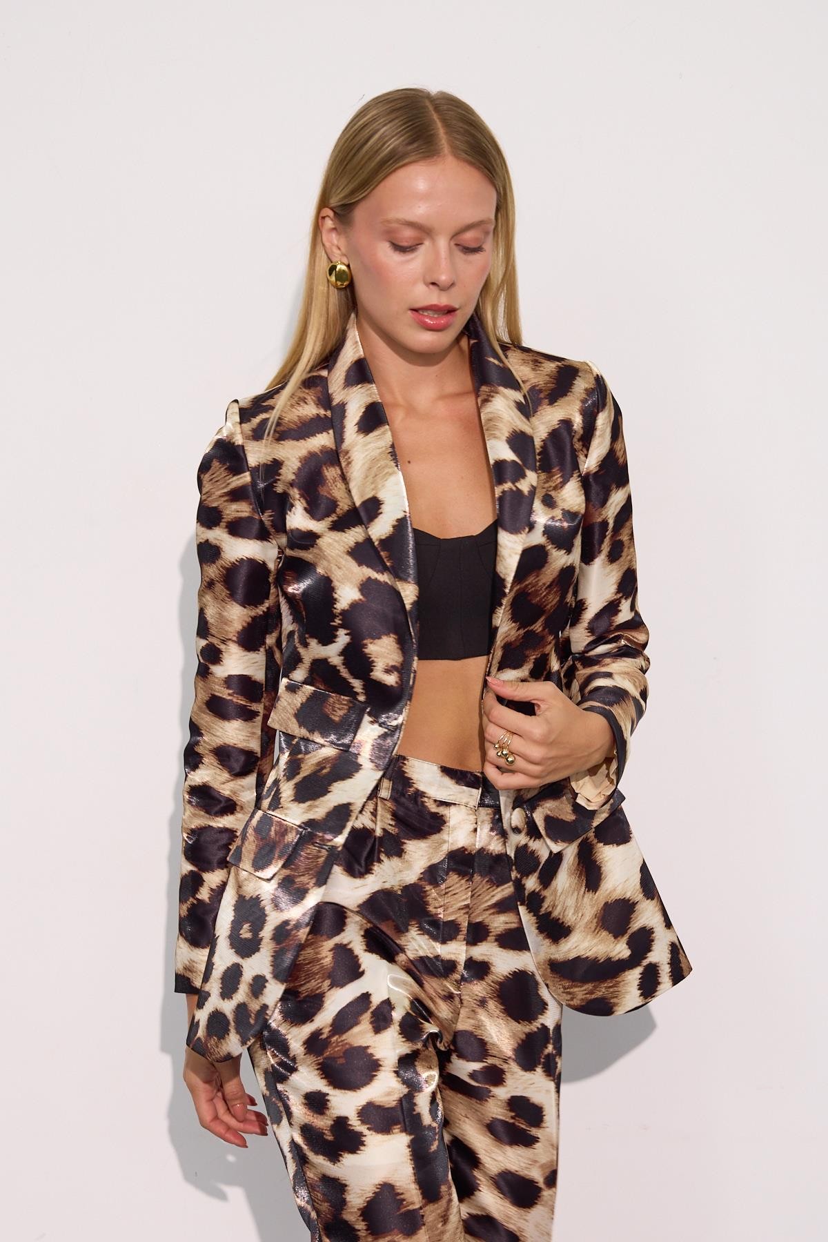 Wild Shine Blazer Ceket Leopar