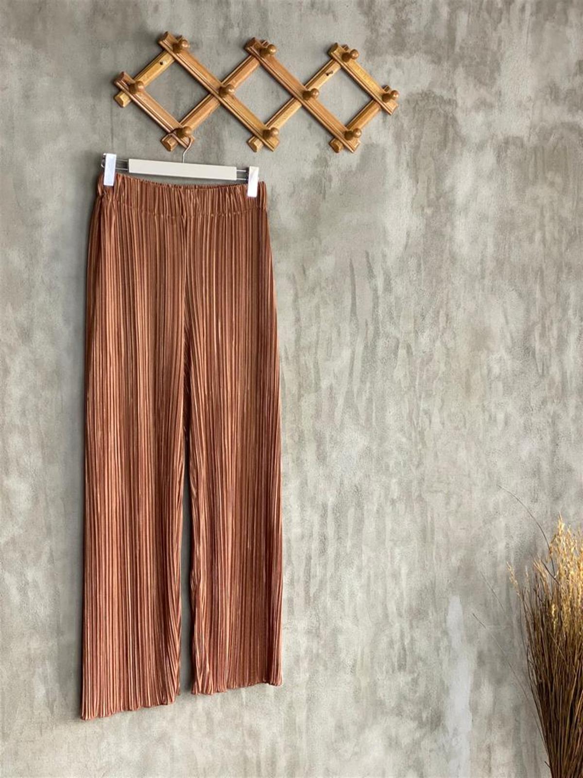 Akordiyon Kumaş Gömlek Pantolon Takım (Tarçın)