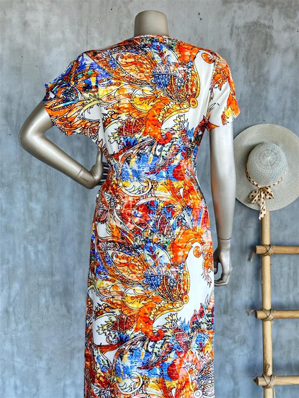 Ambolog Model Kruvaze Yaka Elbise (Karışık Renk) 