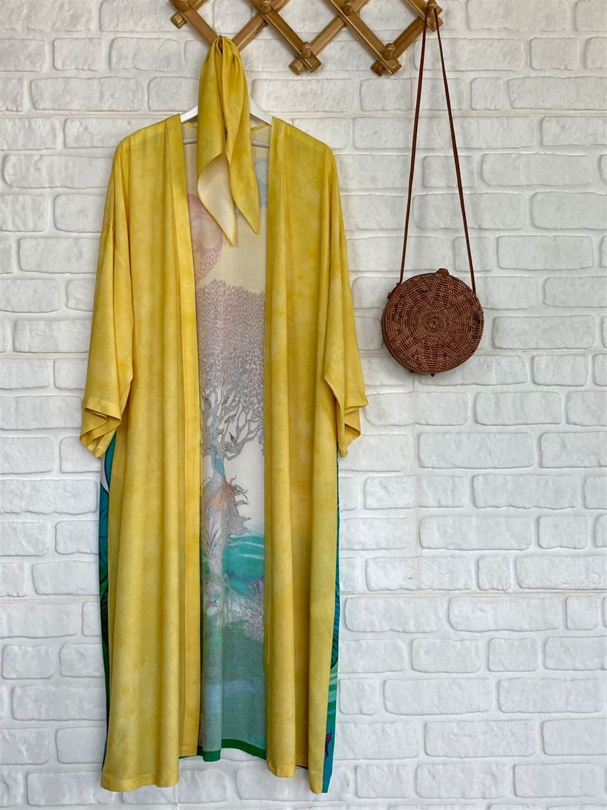 Arkası Desenli Kimono