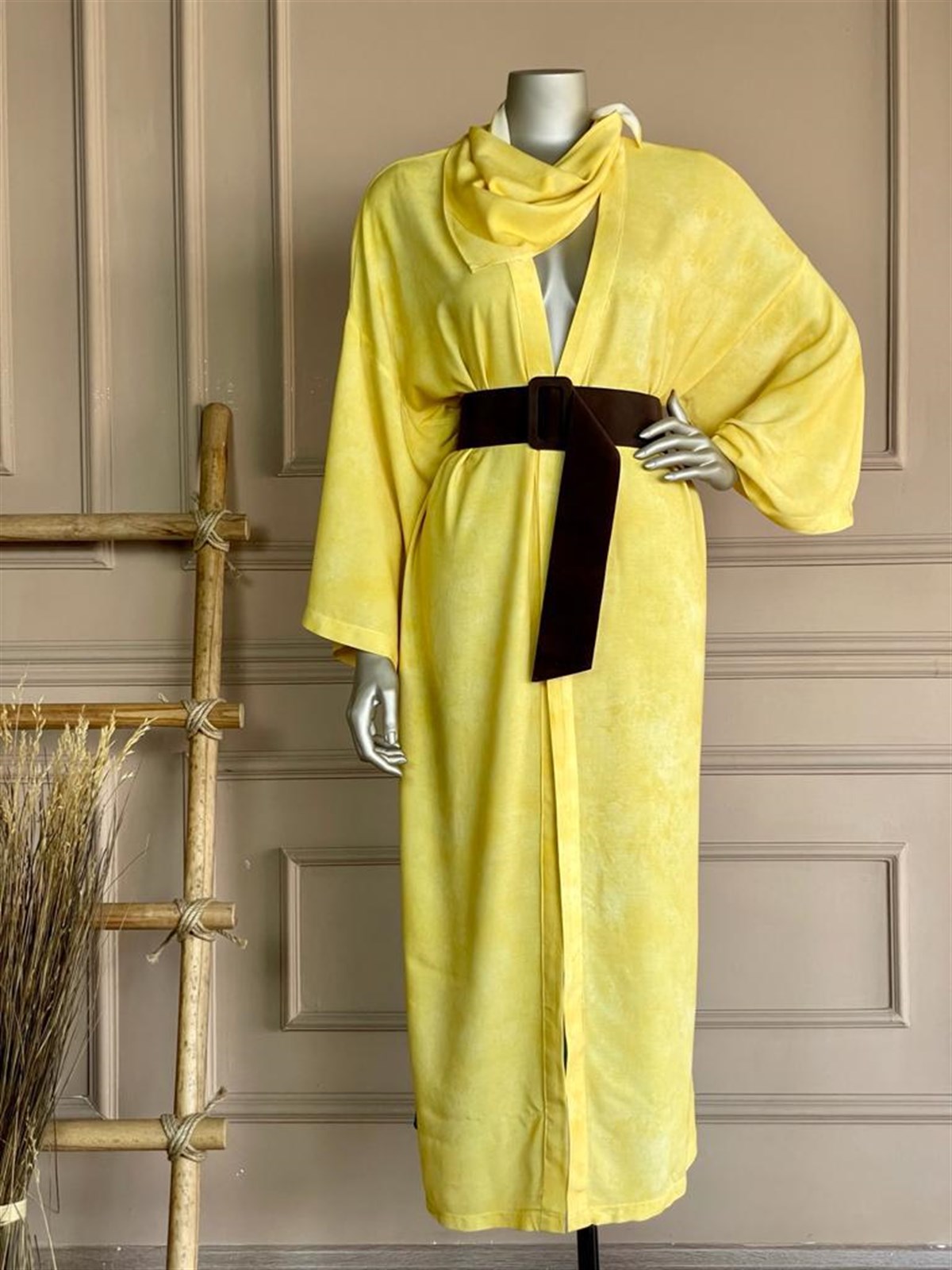 Arkası Desenli Kimono