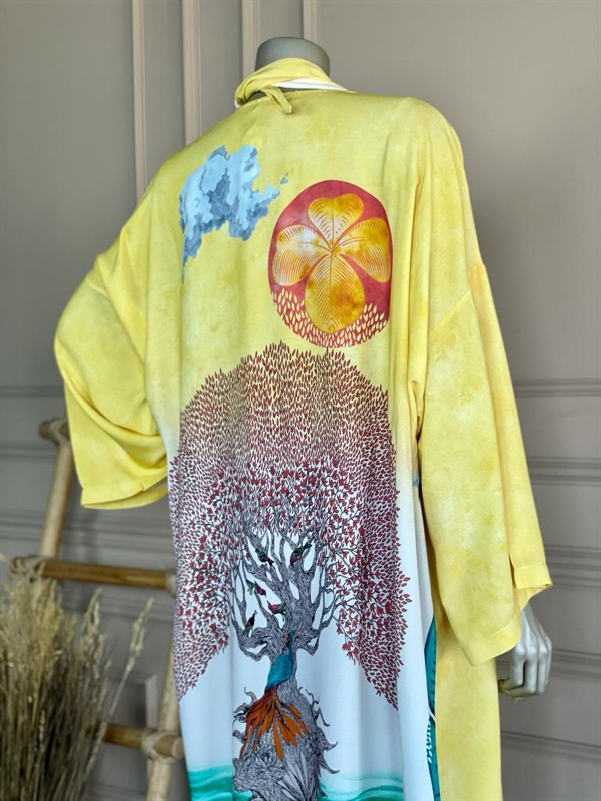 Arkası Desenli Kimono