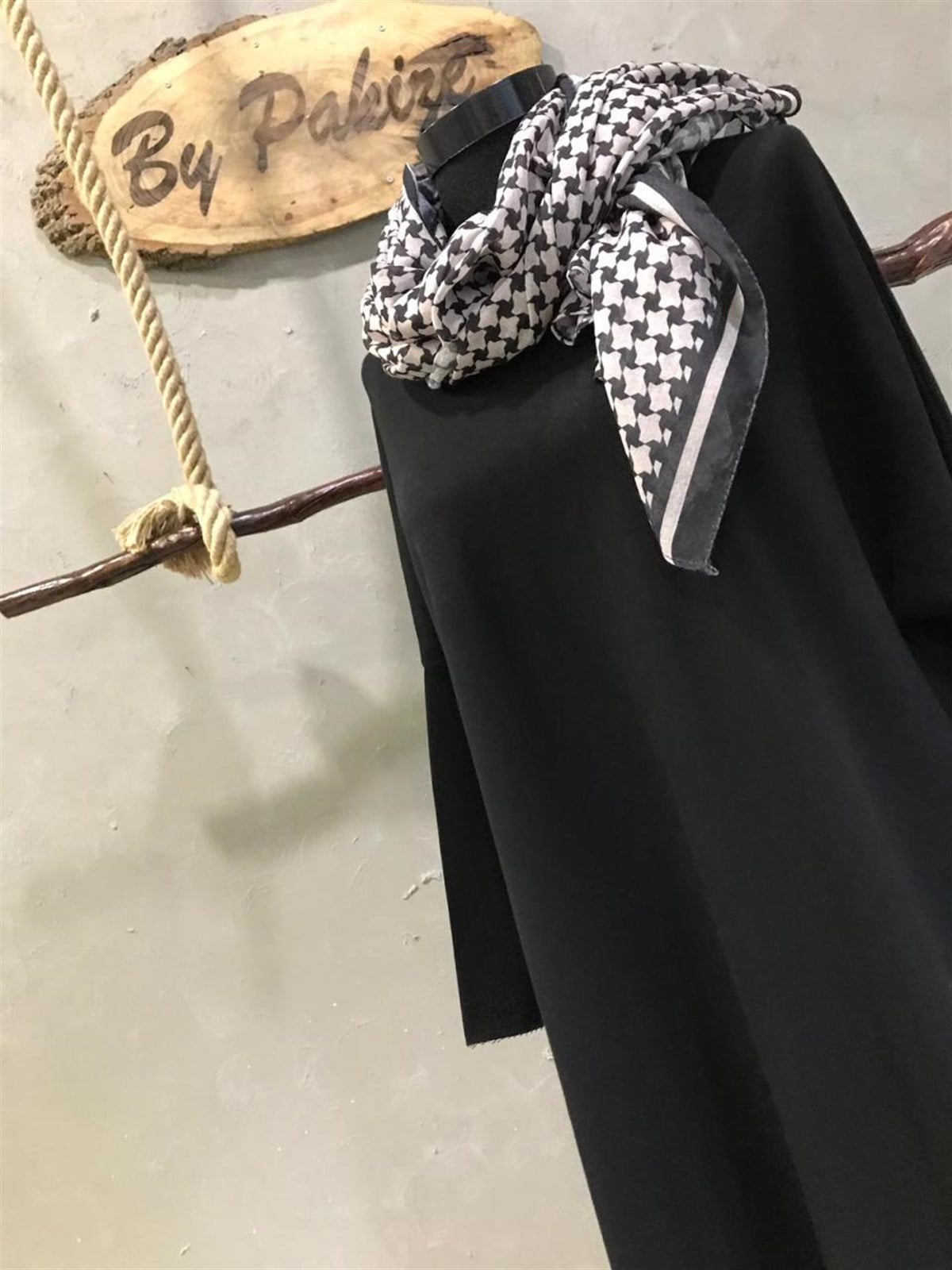 Asimetrik Kesim Tunik Elbise (SİYAH)