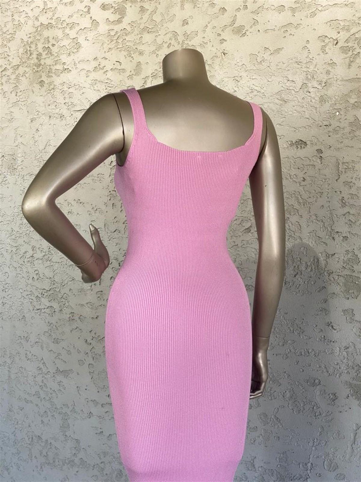 Askılı Triko Elbise (Pembe)
