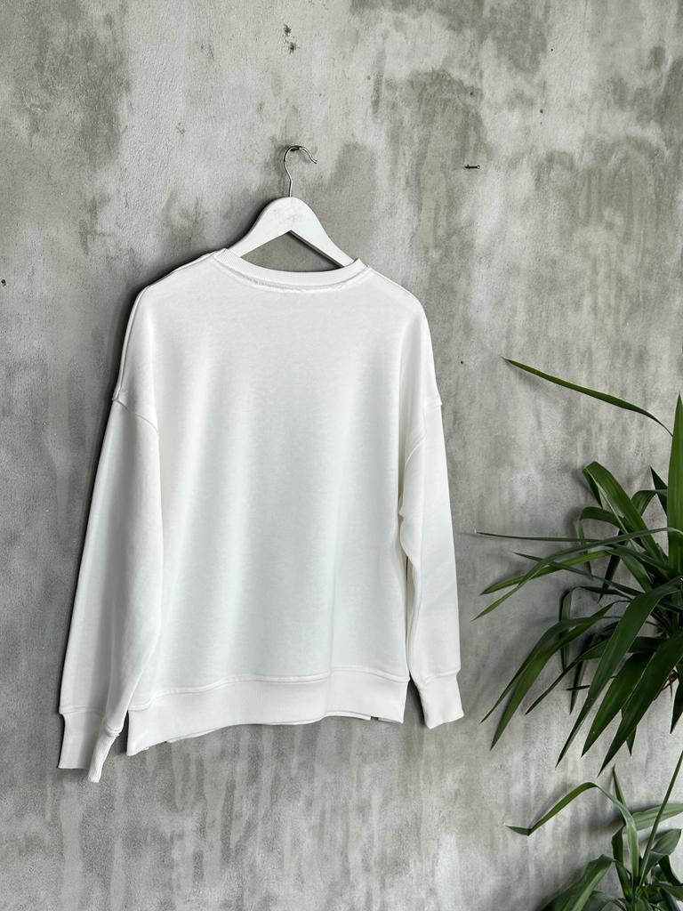 Basic Model Kadın Sweat (Beyaz)