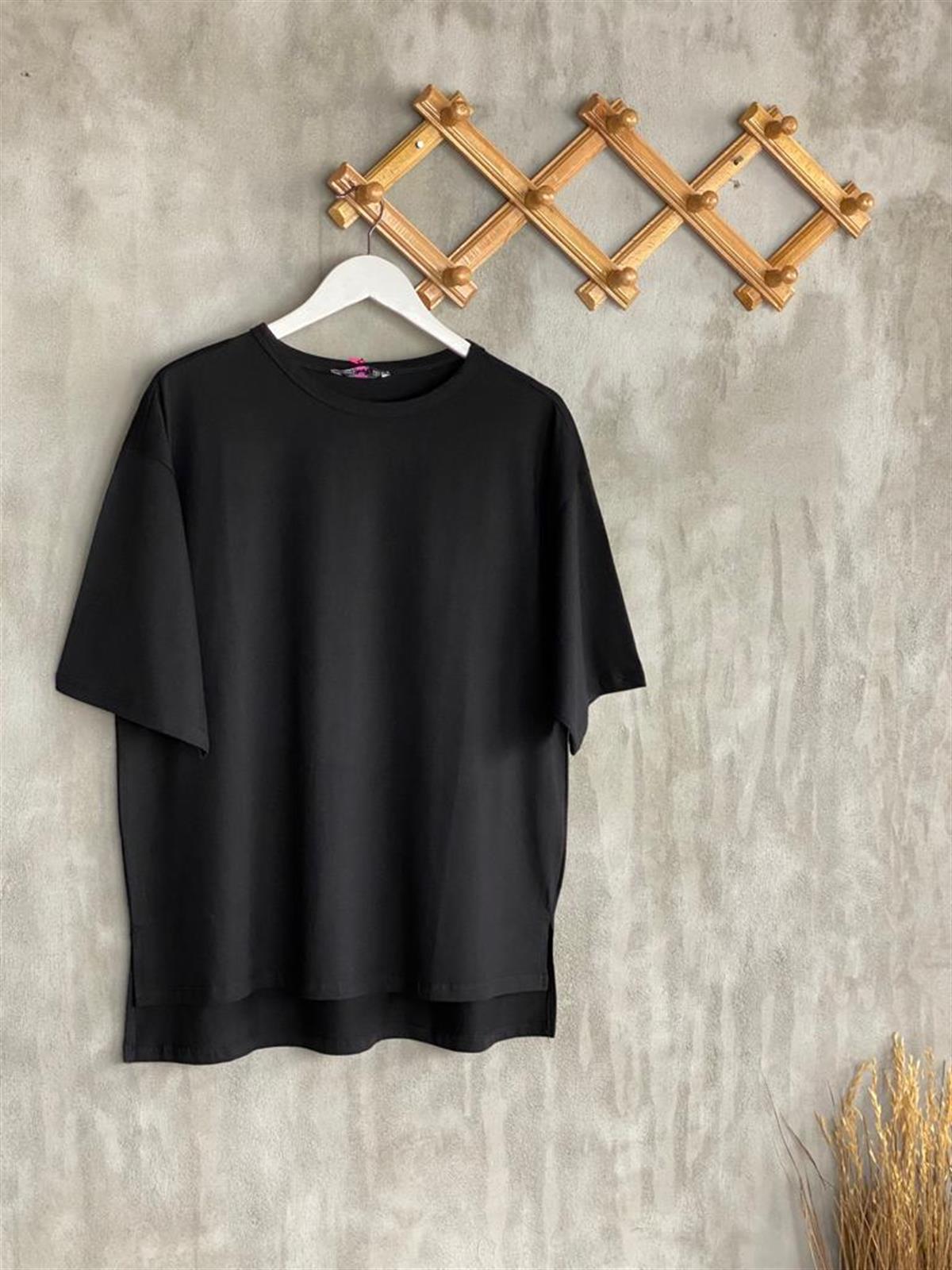 Basic Tunik Tişört (Siyah/Kırmızı)