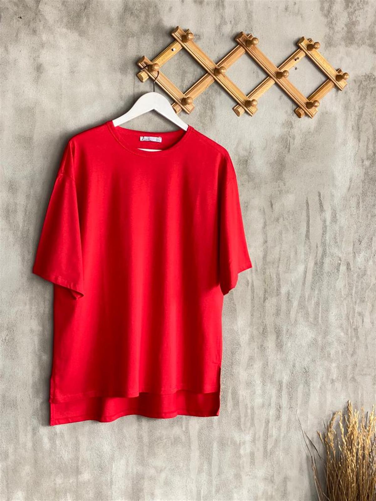 Basic Tunik Tişört (Siyah/Kırmızı)