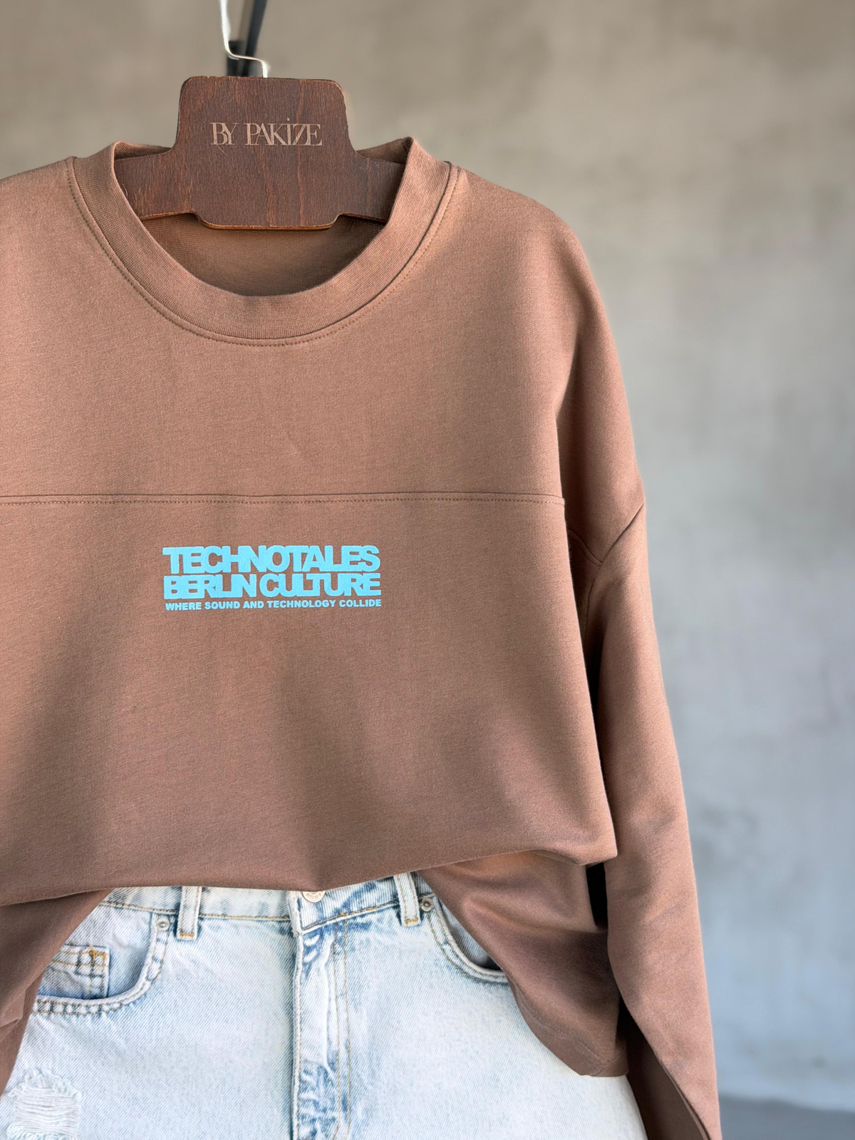Basic Yazı Detaylı Sweat (Kahve)