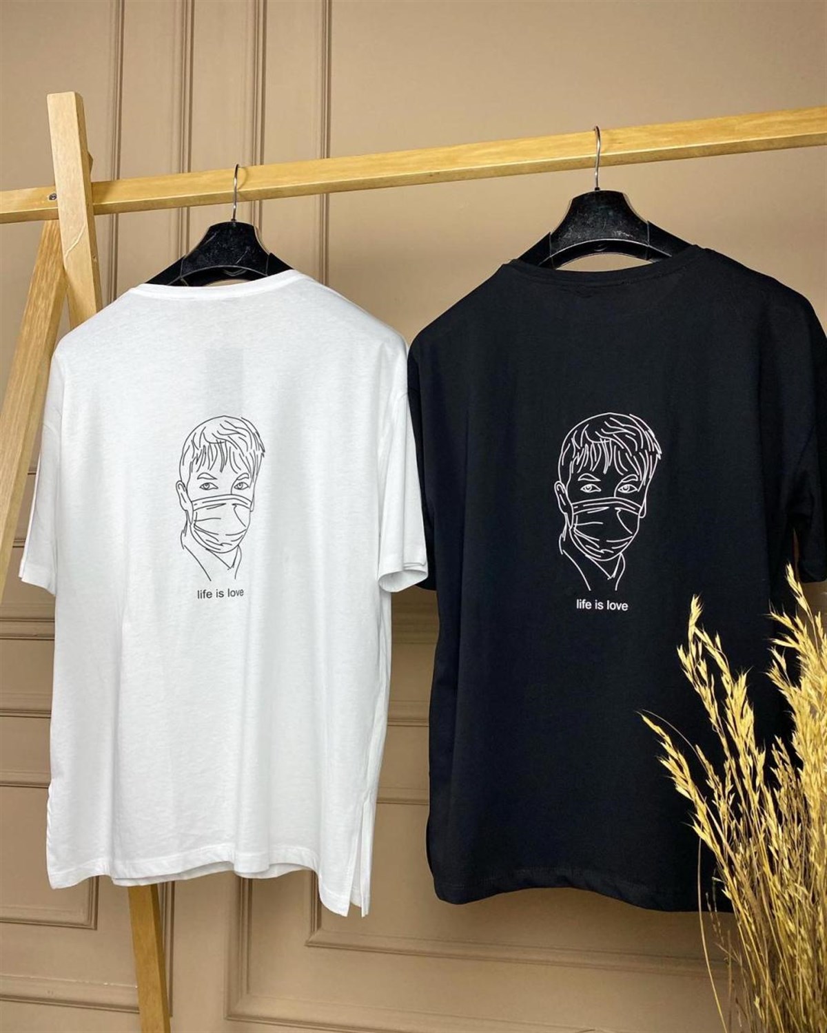 Baskılı Basic Tshirt (BEYAZ & SİYAH)