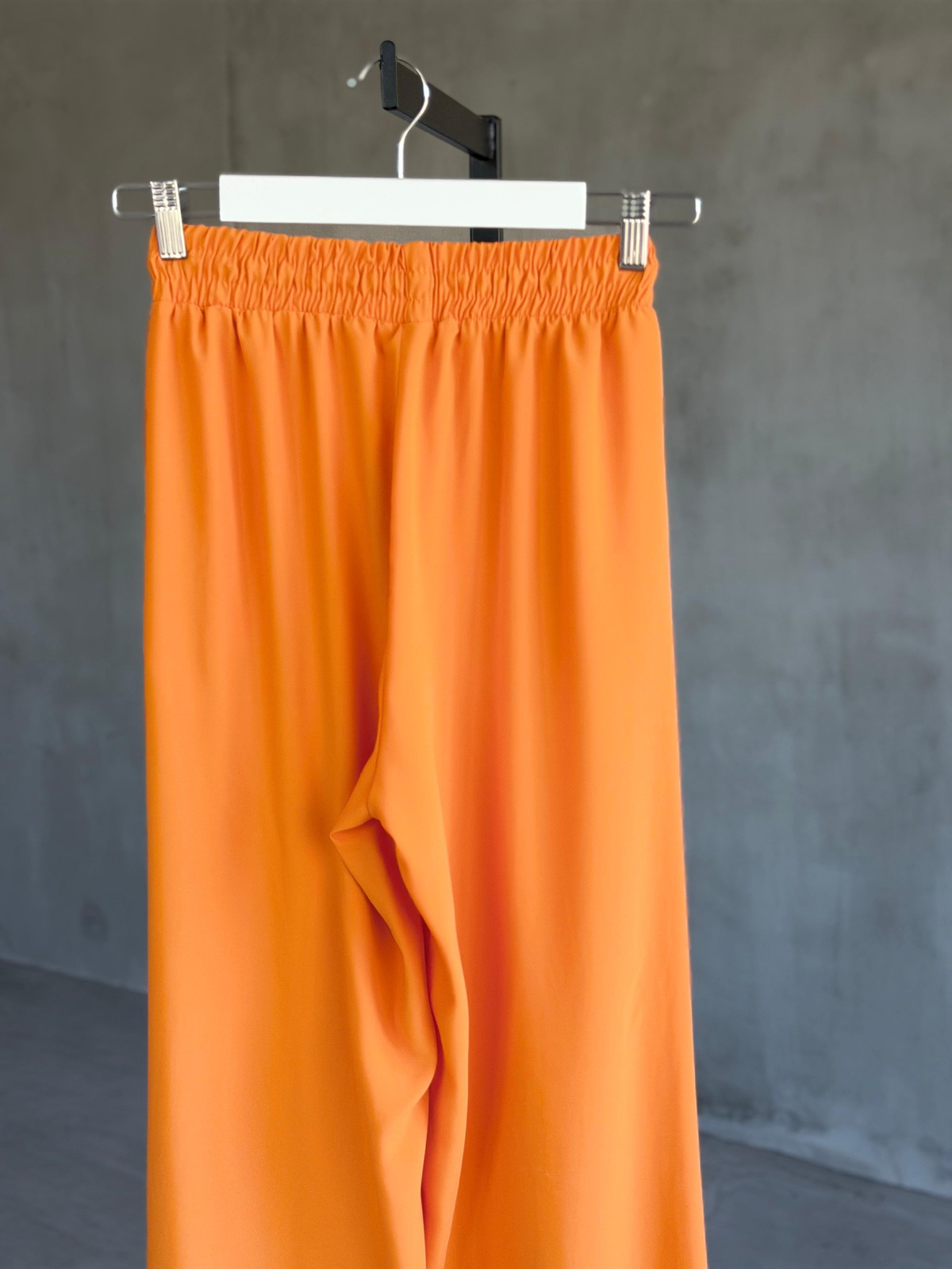 Bel Bağlamalı Bol Paça Pantolon (Turuncu)