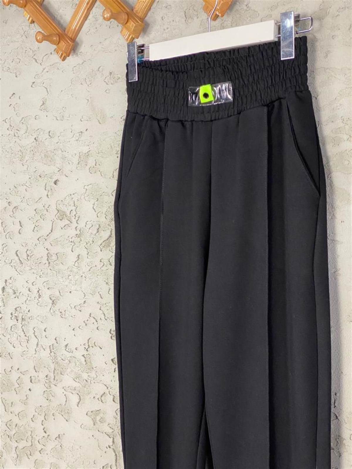 Bel Ve Paça Lastikli Jogger Pantolon (Siyah)