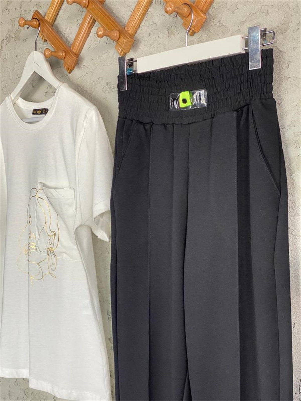 Bel Ve Paça Lastikli Jogger Pantolon (Siyah)