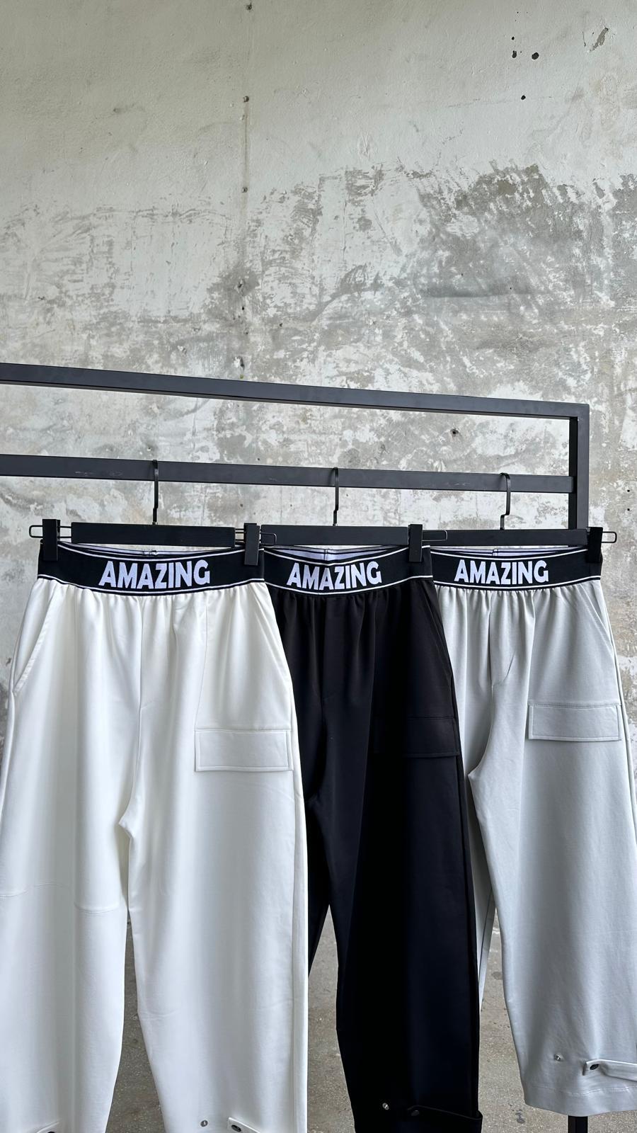 Belden Lastik Detaylı Paça Çıtçıtlı Kadın Pantolon (Gri)