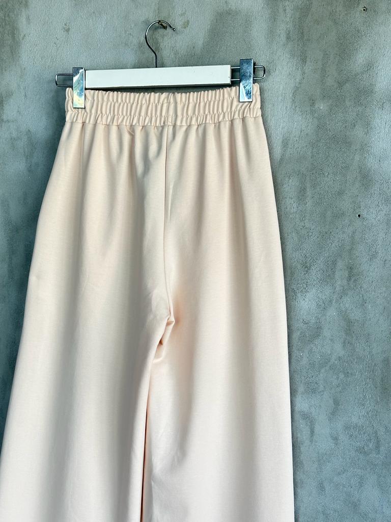 Belden Lastikli Bol Paça Eşofman Pantolon (Bej)