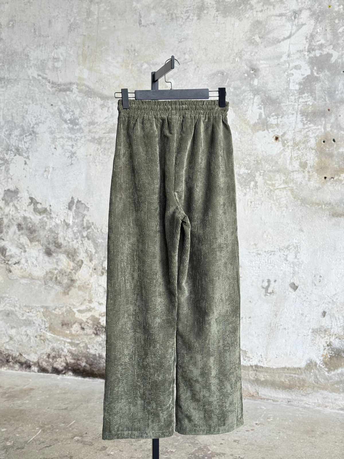 Beli Lastikli Kadife Pantolon (Haki)