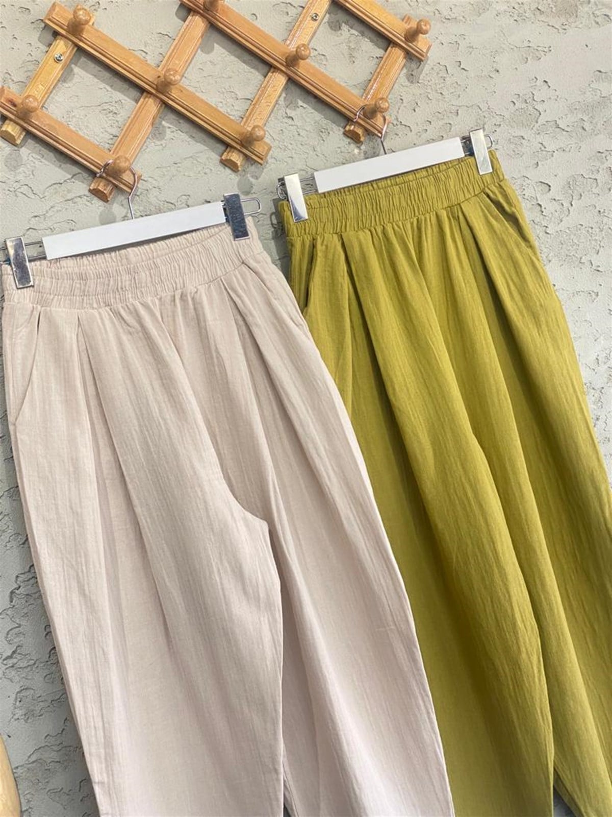 Beli Piliseli Müslin Pantolon (Ekru)
