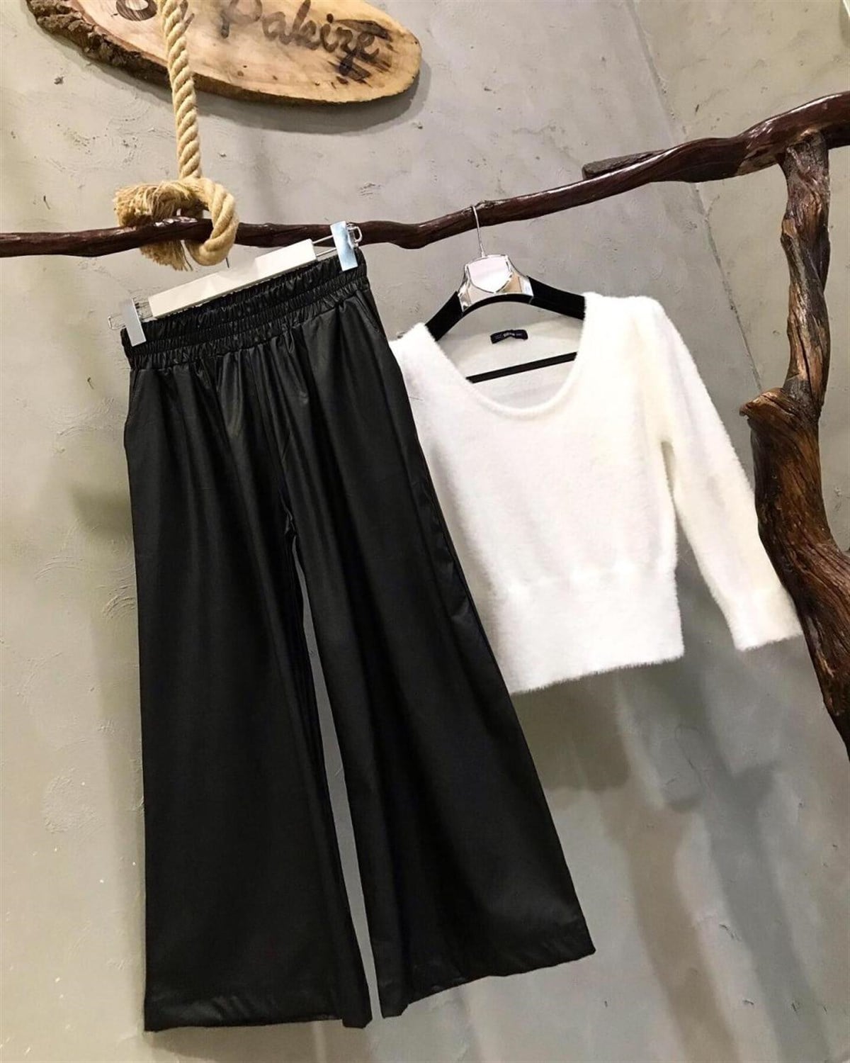 Bilek Boy Deri Pantolon (SİYAH)