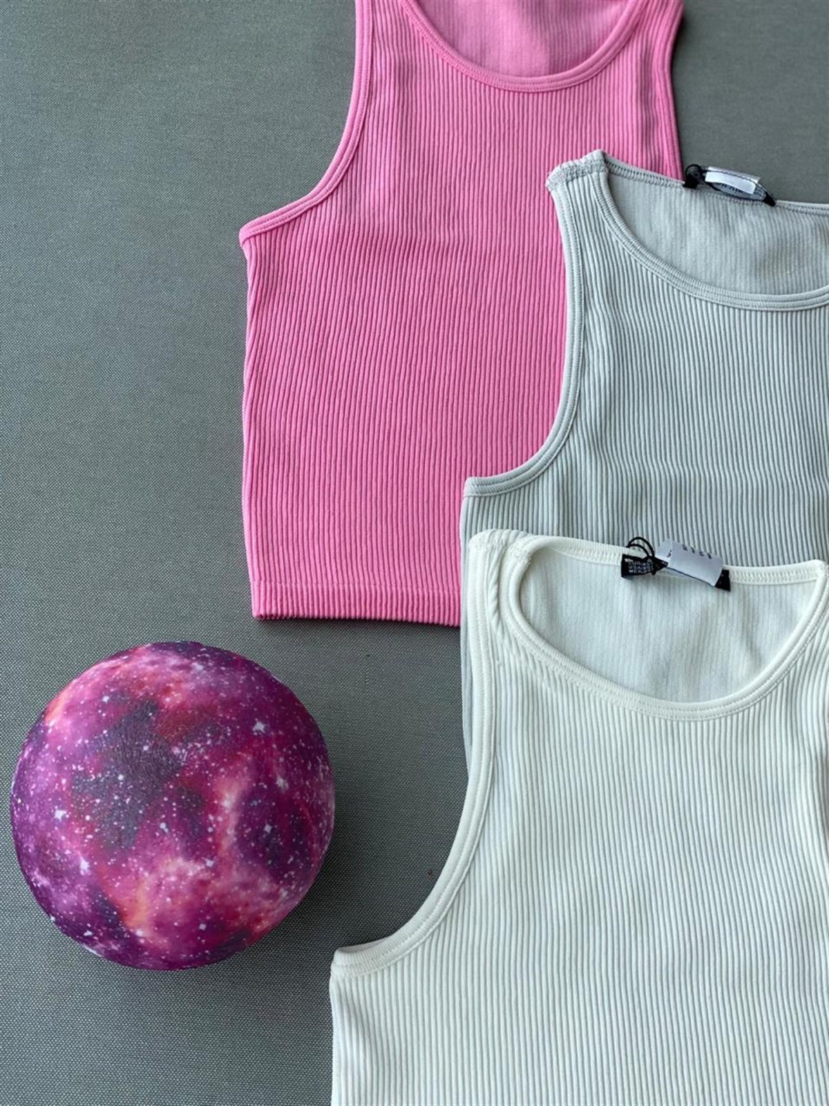 Bisiklet Yaka Crop (PEMBE & GRİ & EKRU)