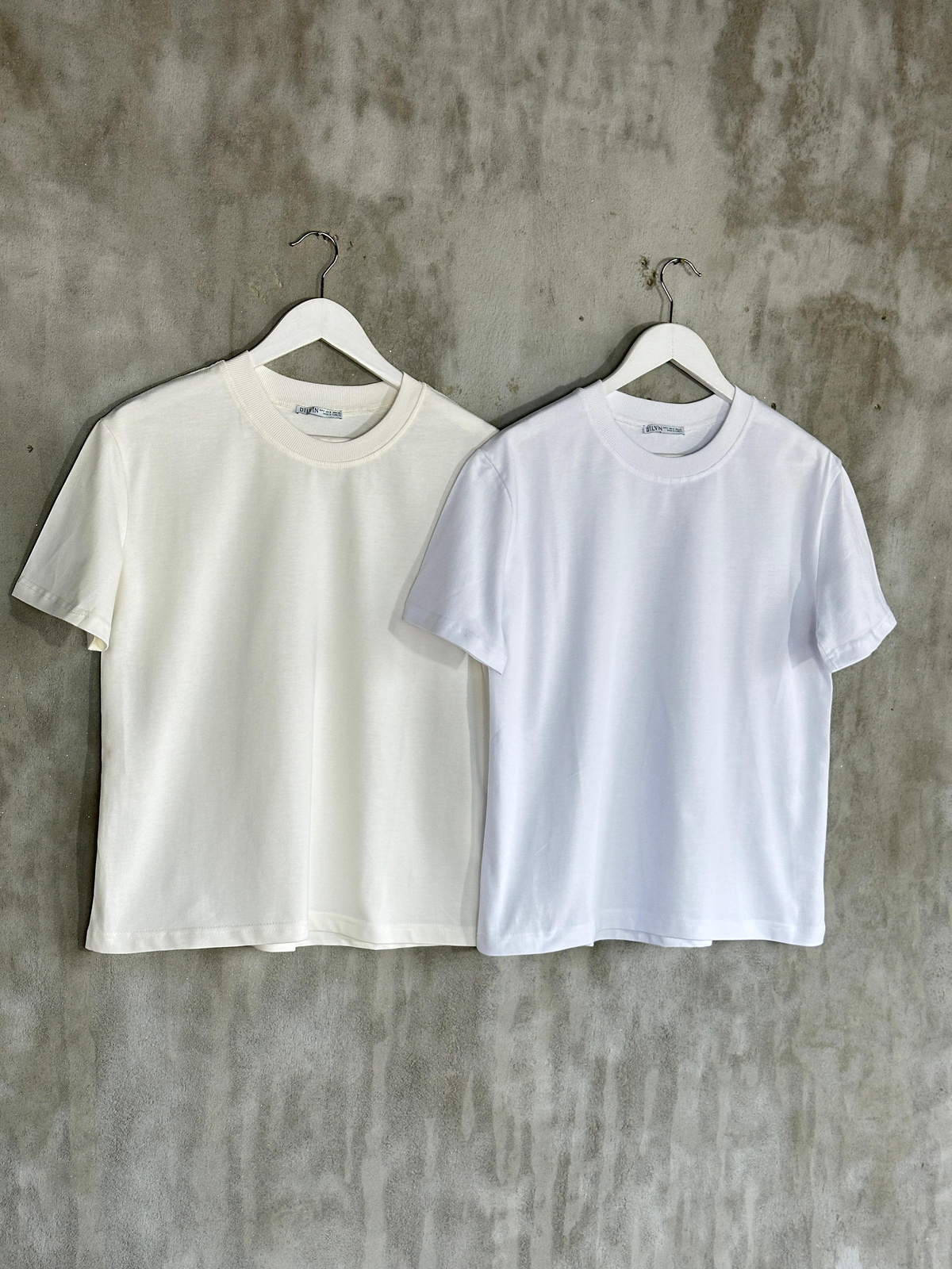 Bisiklet Yaka Oversize Tişört (Ekru)