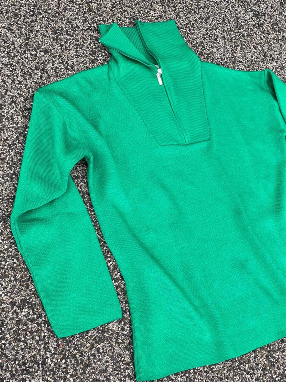 Boğazdan Fermuarlı Çelik Örgülü Oversize Kazak (Yeşil)