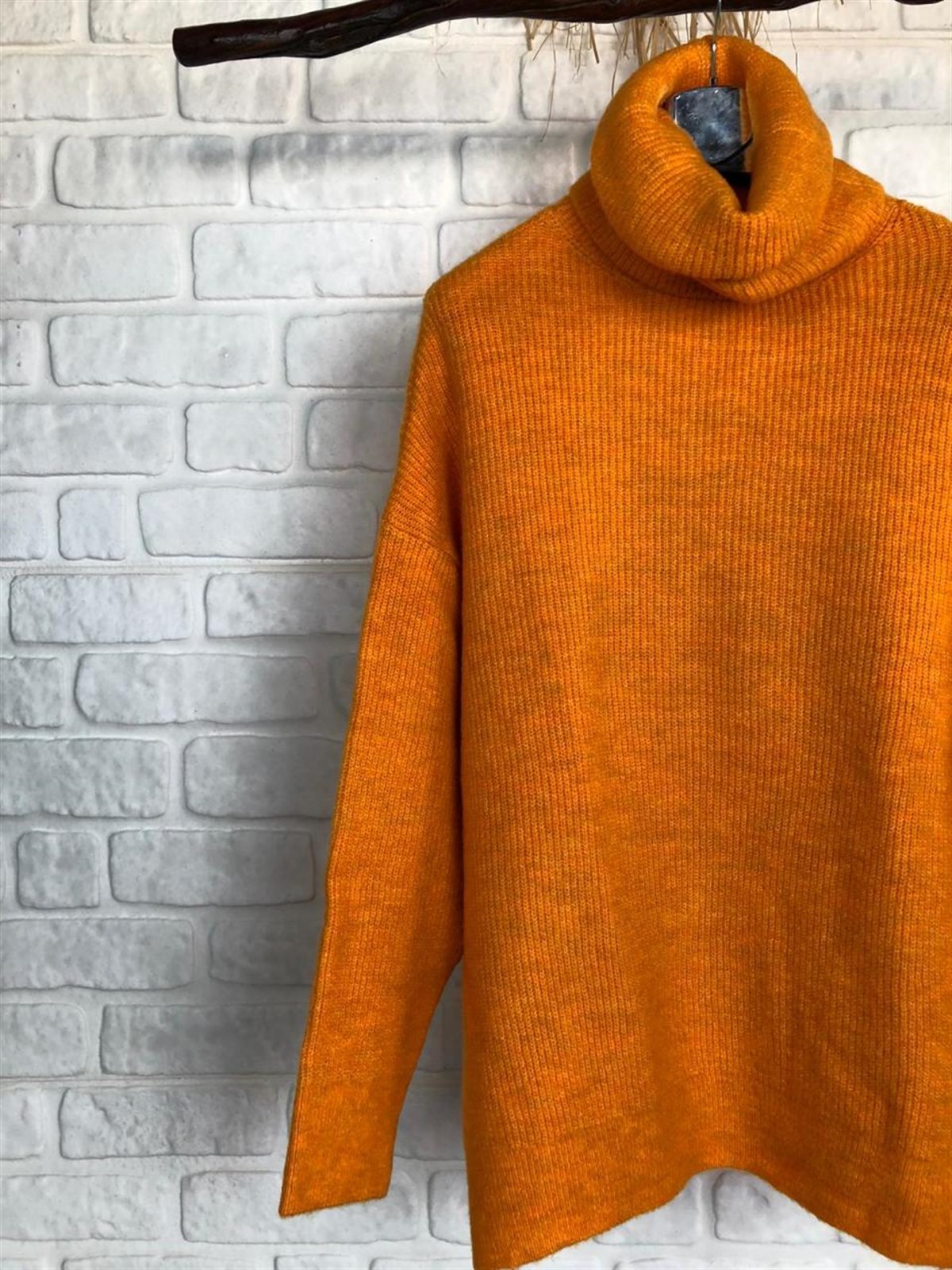 Boğazlı Salaş Tunik Kazak (ORANJ)